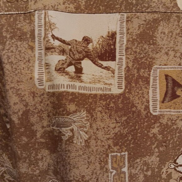 Roundtree Yorke Mens XL Fly-Fishing All Over Print Button Up Shirt - Picture 10 of 14